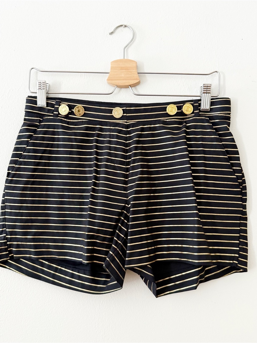 Charlie by MZ Matthew Zink Black Gold Stripe Resort Swim Short, Men's Medium
